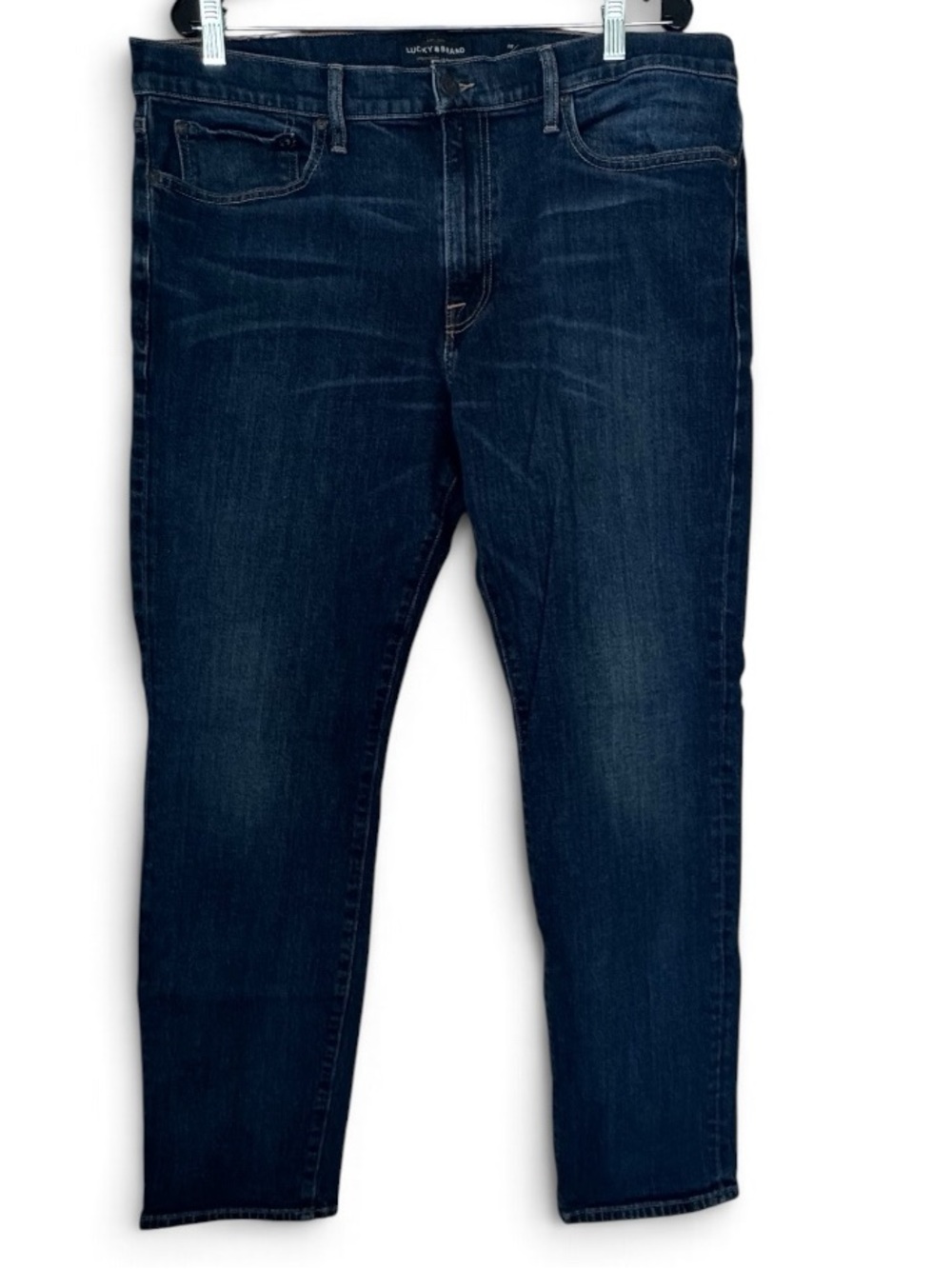 Lucky Brand Dark Blue Straight Leg Jeans 38x32 zip up